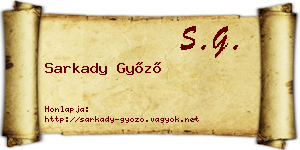 Sarkady Győző névjegykártya